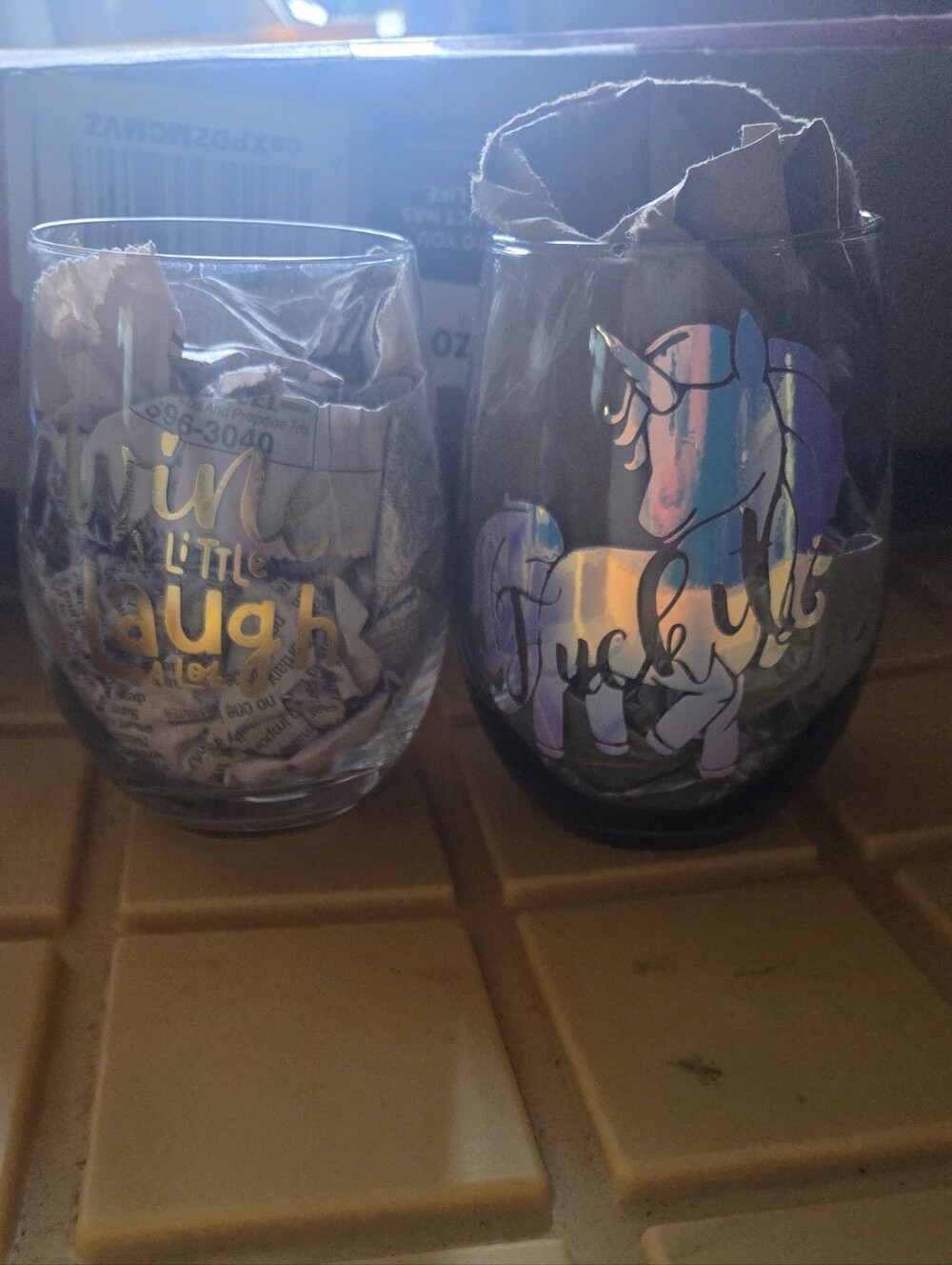 Set of 2  Stemless Wine Glasses